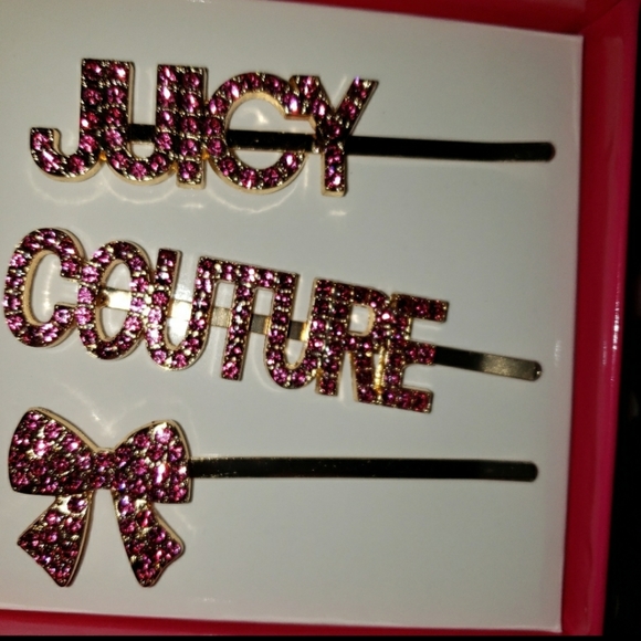 Juicy Couture 3 rhinestone gold hair clips… main image 5